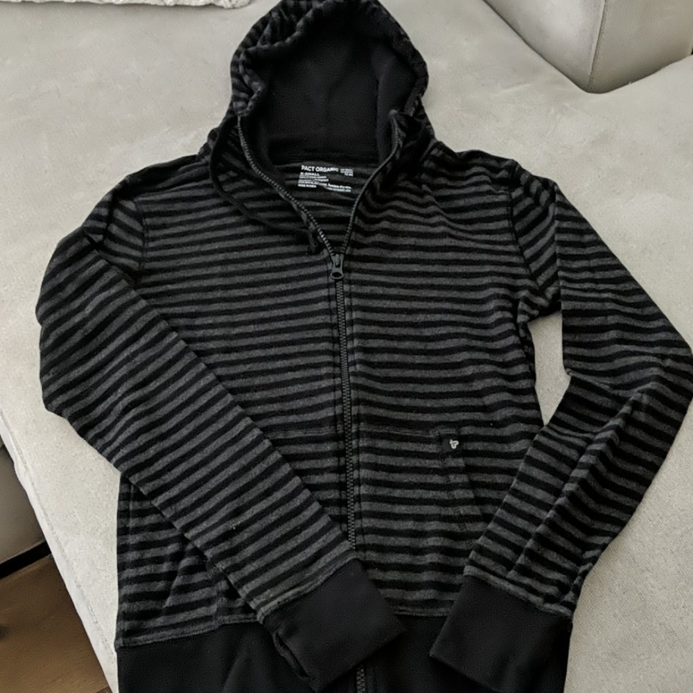 Pact Organic Striped Hoodie